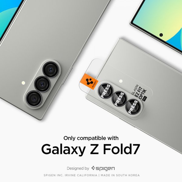Spigen Samsung Galaxy Z Fold 7 Kamerabeskyttelse GLAS.tR EZ Fit Optik Pro 2-pak Sort