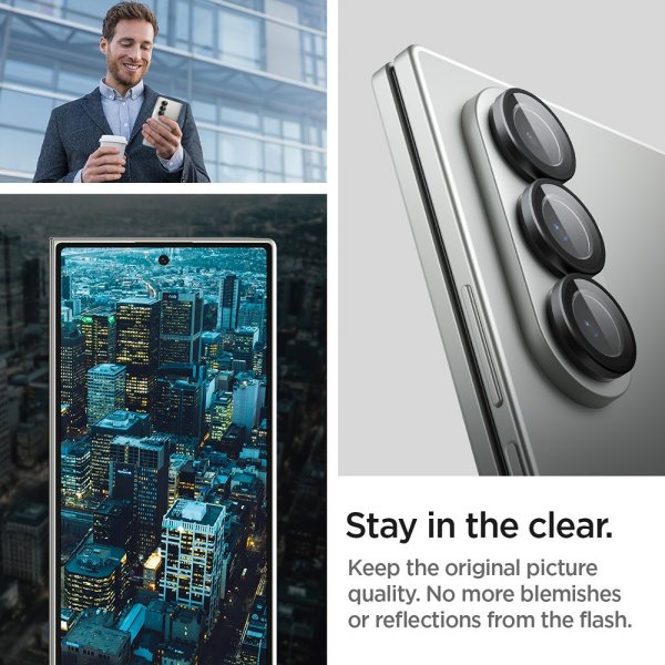 Spigen Samsung Galaxy Z Fold 7 Kamerabeskyttelse GLAS.tR EZ Fit Optik Pro 2-pak Sort