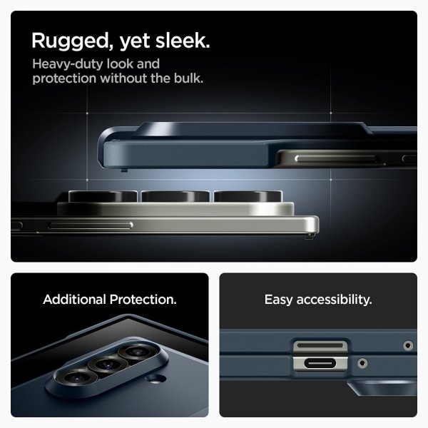Spigen Samsung Galaxy Z Fold 7 Cover Tough Armor Pro MagFit Metal Slate