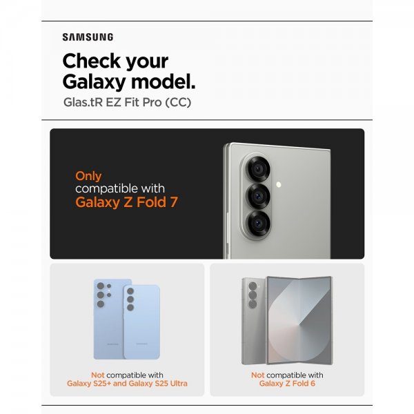 Spigen Samsung Galaxy Z Fold 7 Skærmbeskytter GLAS.tR EZ Fit Pro 2-pak