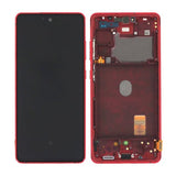 Samsung S20 FE 4G Skærm med LCD Display Original - Rød