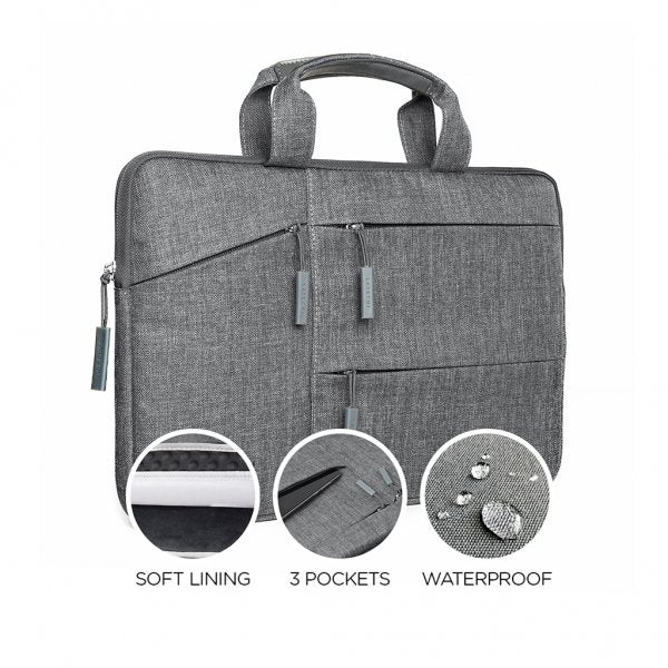 Satechi Vandafvisende laptop-etui med lommer 13 tommer Grå