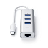 Satechi Type-C 2-i-1 USB Hub Ethernet Sølv