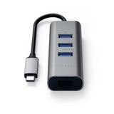 Satechi Type-C 2-i-1 USB Hub Ethernet Space Gray