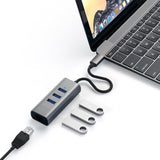 Satechi Type-C 2-i-1 USB Hub Ethernet Space Gray