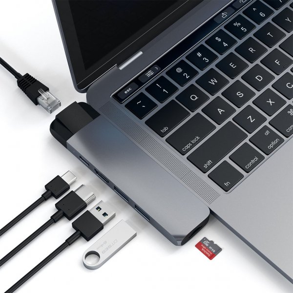Satechi USB-C Pro Hub med 4K HDMI og Ethernet Space Gray