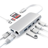 Satechi USB-C Multimedia Adapter 4K HDMI/Mini DisplayPort Gigabit Ethernet Sølv
