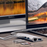 Satechi USB-C Multimedia Adapter 4K HDMI/Mini DisplayPort Gigabit Ethernet Sølv
