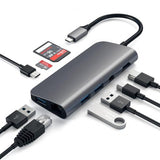 Satechi USB-C Multimedia Adapter 4K HDMI/Mini DisplayPort Gigabit Ethernet Grå