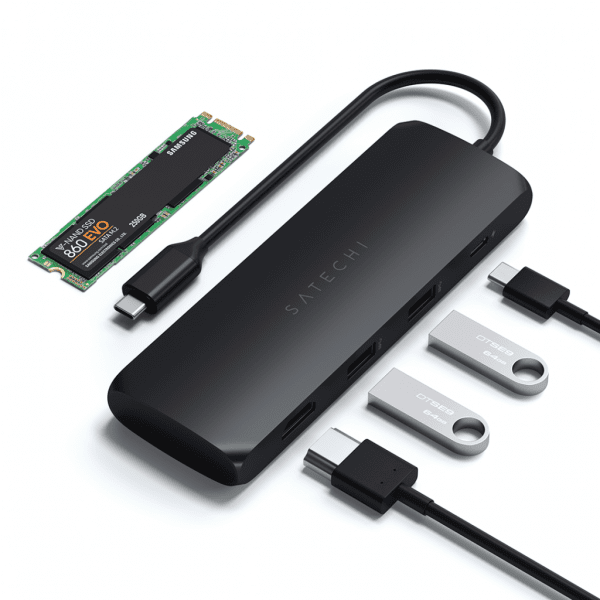 Satechi USB-C HYBRID med indbygget mulighed for SSD-lagring Sort
