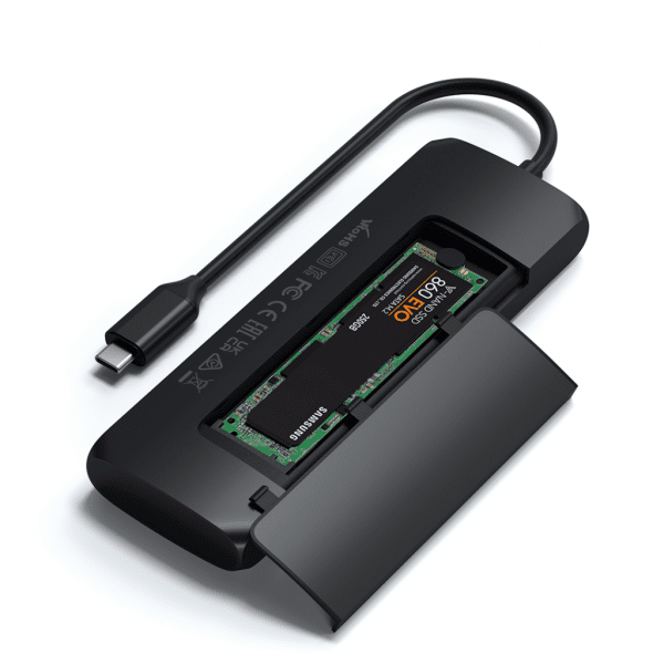 Satechi USB-C HYBRID med indbygget mulighed for SSD-lagring Sort