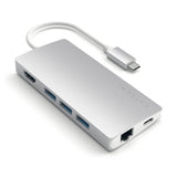 Satechi USB-C Multi-Port Adapter 4K Gigabit Ethernet V2 Sølv