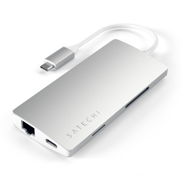 Satechi USB-C Multi-Port Adapter 4K Gigabit Ethernet V2 Sølv