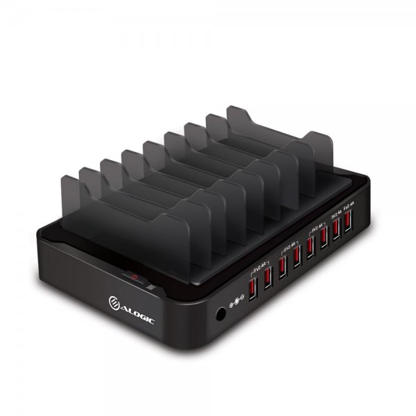 ALOGIC 8-ports USB-ladestation Sort