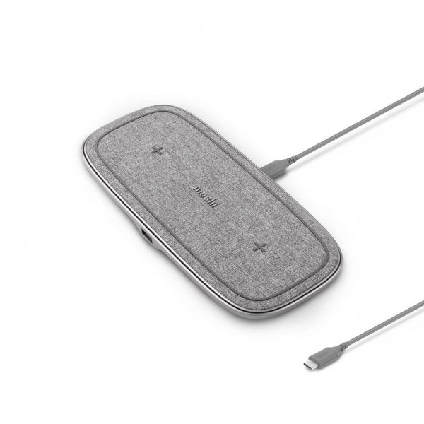 Moshi Sette Q Trådløs oplader Dobbelt 15W Grå