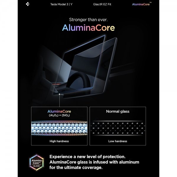 Spigen Skærmbeskyttelse GLAS.tR EZ Fit Tesla Model Y (2025/2026)/Model 3 (2024/2025/2026)