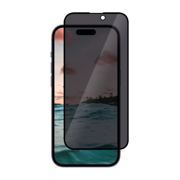iPhone 15/iPhone 16 Skærmbeskyttelse Hærdet Glas 3D Privacy