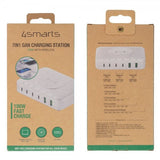 4smarts Skrivebordsoplader 7i1 GaN 100W med Trådløs Opladning Hvid