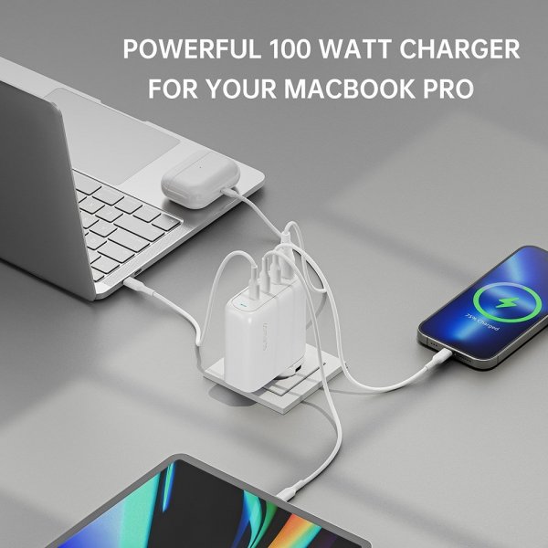 4smarts Skrivebordslader GaN Flex Pro 100W 3 USB-C+1 USB-A