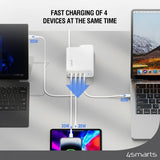 4smarts Skrivebordslader GaN Flex Pro 200W 4 USB-C