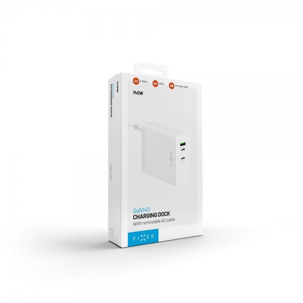 Fast Skrivebordsoplader GaN140 Charging Dock 2xUSB-C & 1xUSB-A