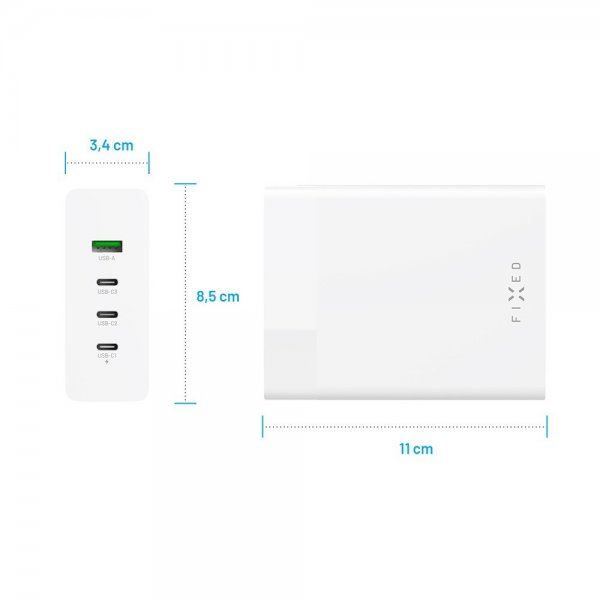 Fast Skrivebordslader GaN200 Charging Dock 3xUSB-C & 1xUSB-A