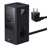Baseus Skrivebordsoplader PowerCombo Tower Power Strip 100W Sort