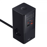 Baseus Skrivebordsoplader PowerCombo Tower Power Strip 100W Sort
