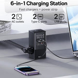 Baseus Skrivebordsoplader PowerCombo Tower Power Strip 100W Sort
