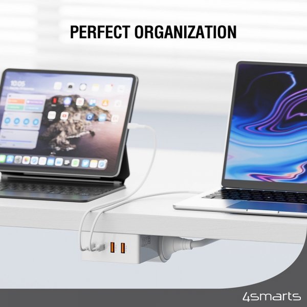 4smarts Skrivebordsoplader USB-C/A Power Strip Desk GaN 65W