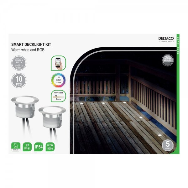 Deltaco Smart Home Smart Altanbelysning RGB 10-pak