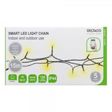 Deltaco Smart Home LED Lyskæde 15m IP44 Varm Hvid