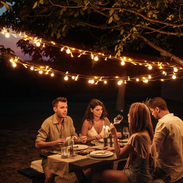 Deltaco Smart Home LED Lyskæde 15m IP44 Varm Hvid