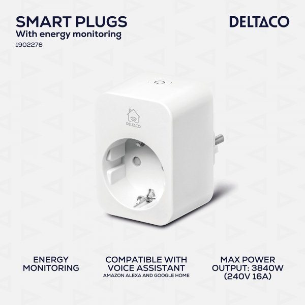 Deltaco Smart Home Smart Plug WiFi 2.4GHz 2-pak