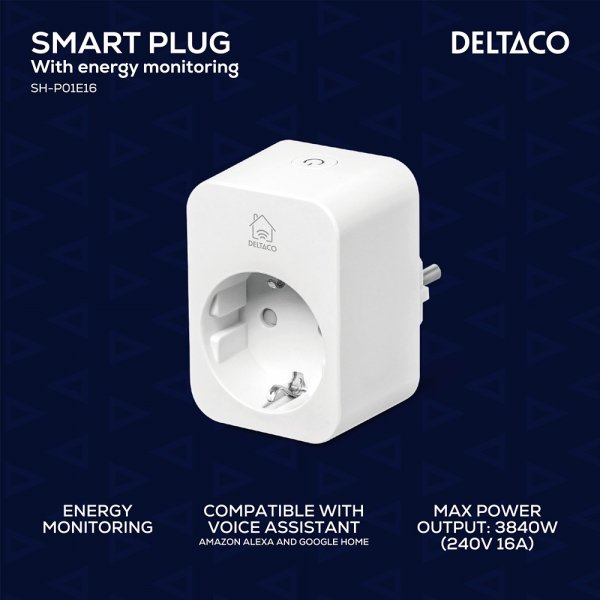 Deltaco Smart Home Smart stikkontakt med energiovervågning