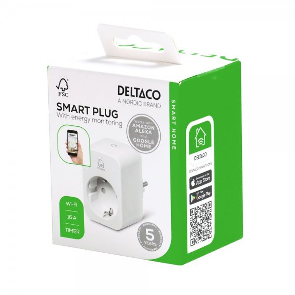 Deltaco Smart Home Smart stikkontakt med energiovervågning
