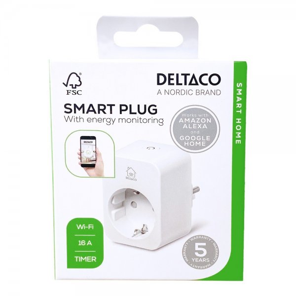 Deltaco Smart Home Smart stikkontakt med energiovervågning