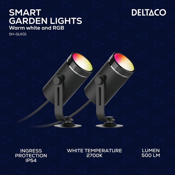 Deltaco Smart Home Smart Havebelysning RGB 2-pak