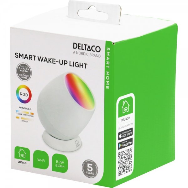 Deltaco Smart Home Smart Vågn Op-Lampe RGB USB-C