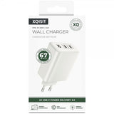 Xqisit Hurtigoplader 2xUSB-C PD 3.0 GaN 67W Hvid