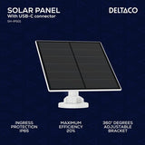 Deltaco Smart Home solpanel med USB-C-stik 5W 3m