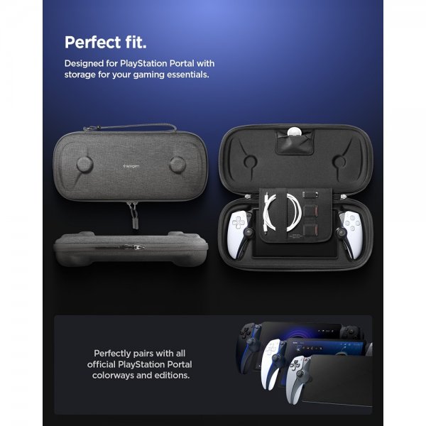 Spigen Sony PlayStation Portal Etui Klasden Pouch Charcoal Gray