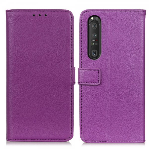 Sony Xperia 1 III Cover Litchi Lilla