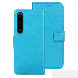 Sony Xperia 1 V Cover Lædertekstur Blå