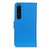 Sony Xperia 1 V Cover Litchi Blå