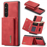 Dg.Ming Sony Xperia 1 V Cover M1-serien Aftagelig Kortholder Rød