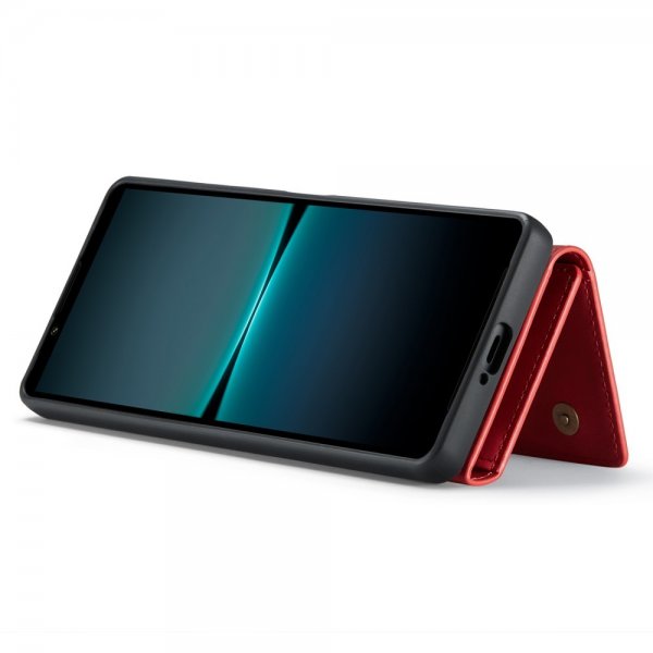 Dg.Ming Sony Xperia 1 V Cover M1-serien Aftagelig Kortholder Rød