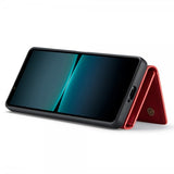 Dg.Ming Sony Xperia 1 V Cover M1-serien Aftagelig Kortholder Rød