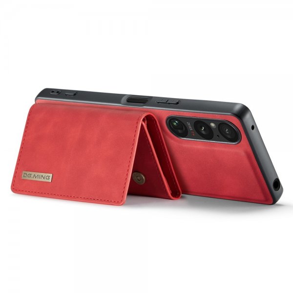 Dg.Ming Sony Xperia 1 V Cover M1-serien Aftagelig Kortholder Rød