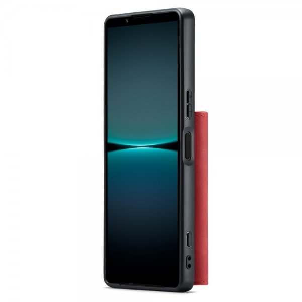 Dg.Ming Sony Xperia 1 V Cover M1-serien Aftagelig Kortholder Rød